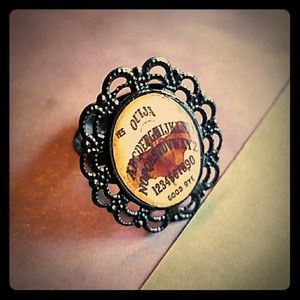 New Adjustable Ouija Board Goth Bat Ring